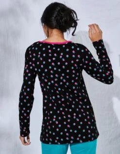 Tee-shirt Manches Longues Coton Enjoy Imprimé Pois 7 Tee-shirt Manches Longues Coton Enjoy Imprimé Pois -Élégance Nuit Soldes Boutique 703597 C01 zoomx vue3