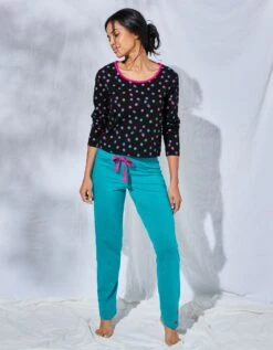 Pantalon Pyjama Coton Enjoy Uni Imprimé Placé -Élégance Nuit Soldes Boutique 703603 C02 zoomx vue5
