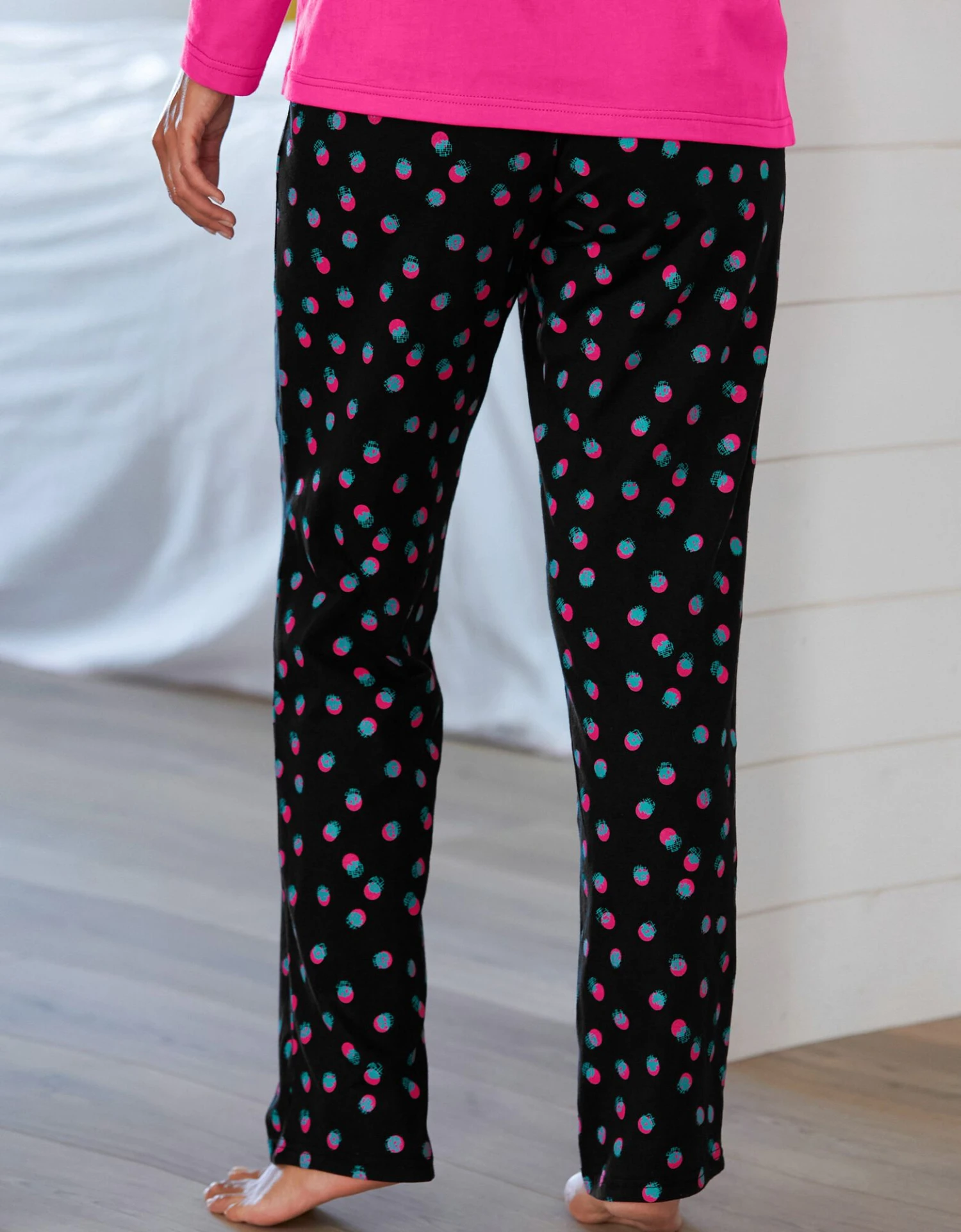 Pantalon Pyjama Coton Enjoy Imprimé Pois 2 Pantalon Pyjama Coton Enjoy Imprimé Pois – Image 2