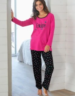 Pantalon Pyjama Coton Enjoy Imprimé Pois 8 Pantalon Pyjama Coton Enjoy Imprimé Pois -Élégance Nuit Soldes Boutique 703604 C01 zoomx vue3