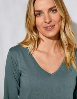 Tee-shirt Pyjama Manches Longues Imprimé Placé "pétales De Fleurs" -Élégance Nuit Soldes Boutique 703608 C01 zoomx vue5