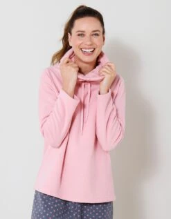 Pyjama Pantalon Col Boule Maille Polaire -Élégance Nuit Soldes Boutique 703615 C01 zoomx vue4