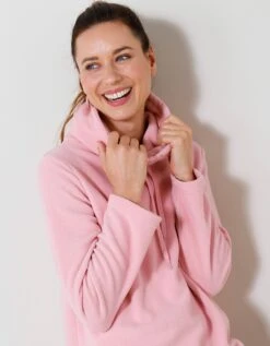 Pyjama Pantalon Col Boule Maille Polaire -Élégance Nuit Soldes Boutique 703615 C01 zoomx vue6