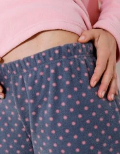 Pyjama Pantalon Col Boule Maille Polaire -Élégance Nuit Soldes Boutique 703615 C01 zoomx vue7