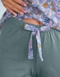 Pantalon Pyjama Coton Imprimé Placé "pétales" 9 Pantalon Pyjama Coton Imprimé Placé "pétales" -Élégance Nuit Soldes Boutique 703621 C01 zoomx vue4
