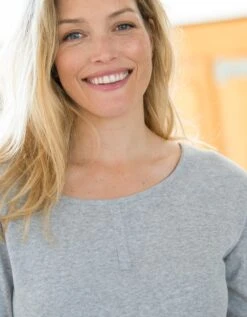 Tee-shirt Pyjama Manches Longues Uni Coton -Élégance Nuit Soldes Boutique 703631 C01 zoomx vue3