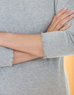 Tee-shirt Pyjama Manches Longues Uni Coton -Élégance Nuit Soldes Boutique 703631 C01 zoomx vue4