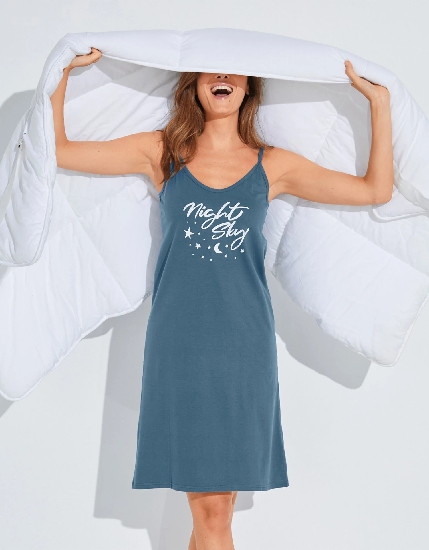 Nuisette Coton Fines Bretelles Imprimée « Night » 4 Nuisette Coton Fines Bretelles Imprimée « Night » – Image 4