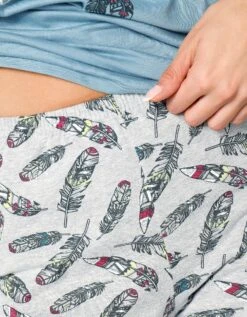 Pyjama Coton Imprimé "plumes" -Élégance Nuit Soldes Boutique 703653 C01 zoomx vue6