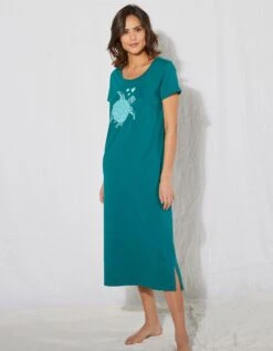 Chemise De Nuit Longue Coton – Imprimé "tortue"