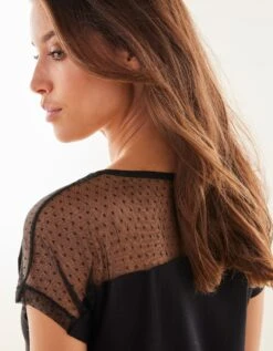 Chemise De Nuit Viscose Et Plumetis 9 Chemise De Nuit Viscose Et Plumetis -Élégance Nuit Soldes Boutique 703669 C02 zoomx vue5