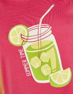 Chemise De Nuit Courte En Coton Motif Limonade Manches Courtes -Élégance Nuit Soldes Boutique 703683 C01 zoomx vue6