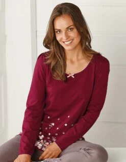 Tee-shirt Imprimé Fleurs - Manches Longues