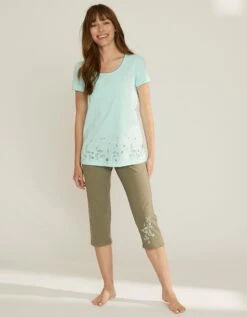 Pantacourt De Pyjama Imprimé Placé Fleurs 11 Pantacourt De Pyjama Imprimé Placé Fleurs -Élégance Nuit Soldes Boutique 703702 C00 zoomx vue5