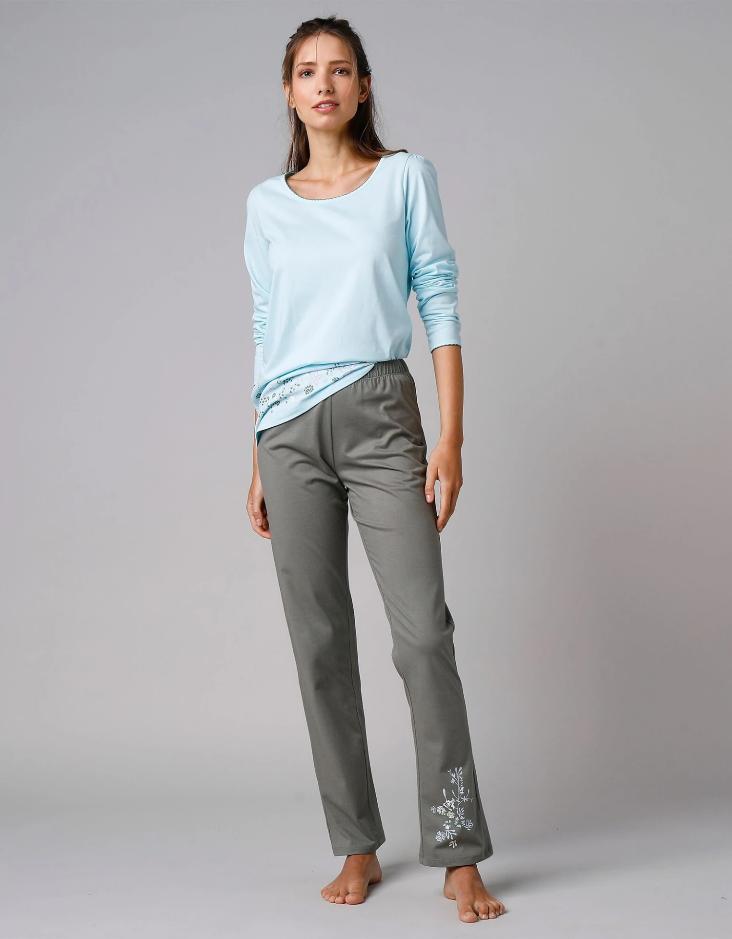 Pantalon De Pyjama Imprimé Placé Fleurs 2 Pantalon De Pyjama Imprimé Placé Fleurs – Image 2