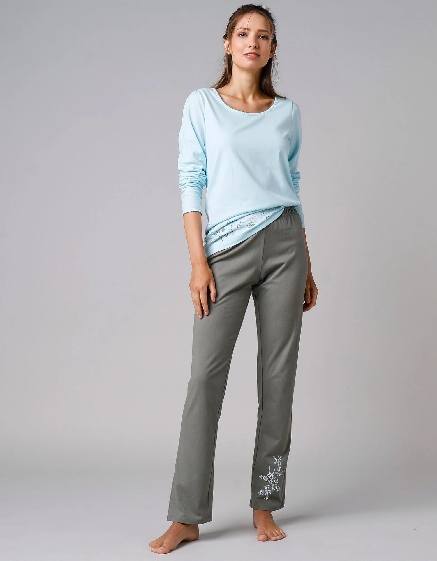 Pantalon De Pyjama Imprimé Placé Fleurs 4 Pantalon De Pyjama Imprimé Placé Fleurs – Image 4