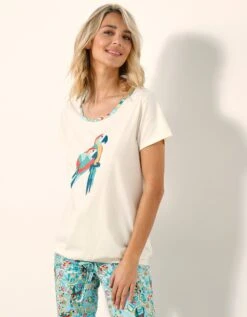 Pyjama Pantacourt Roméo Imprimé Toucan -Élégance Nuit Soldes Boutique 703720 C01 zoomx vue5