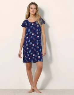 Chemise De Nuit Courte Imprimée Arty -Élégance Nuit Soldes Boutique 703721 C01 zoomx vue6
