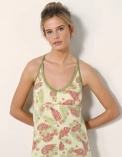 Nuisette Dos Macramé Imprimé Eglantine - Coton Modal -Élégance Nuit Soldes Boutique 703726 C01 zoomx vue4