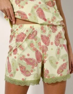 Pyjama Short Imprimé Eglantine Dos Macramé - Coton Modal -Élégance Nuit Soldes Boutique 703727 C01 zoomx vue6