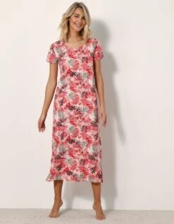 Chemise De Nuit Longue Imprimée - Coton Modal -Élégance Nuit Soldes Boutique 703739 C01 zoomx vue5