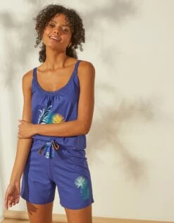 Short De Pyjama En Coton - Uni Tropical 10 Short De Pyjama En Coton - Uni Tropical -Élégance Nuit Soldes Boutique 703743 C01 zoomx vue5