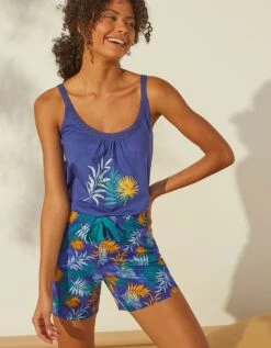 Short De Pyjama En Coton - Imprimé Tropical -Élégance Nuit Soldes Boutique 703744 C00 zoomx vue3