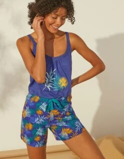 Short De Pyjama En Coton - Imprimé Tropical -Élégance Nuit Soldes Boutique 703744 C00 zoomx vue5