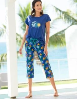 Pantacourt De Pyjama En Coton - Imprimé Tropical 7 Pantacourt De Pyjama En Coton - Imprimé Tropical -Élégance Nuit Soldes Boutique 703755 C00 zoomx vue4