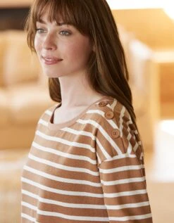 Chemise De Nuit Molleton Rayé Fluide -Élégance Nuit Soldes Boutique 703798 C01 zoomx vue5