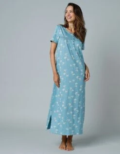 Chemise De Nuit Longue Manches Courtes Imprimée "papillons" -Élégance Nuit Soldes Boutique 703820 C01 zoomx vue3