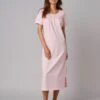 Chemise De Nuit Longue Manches Courtes Unie