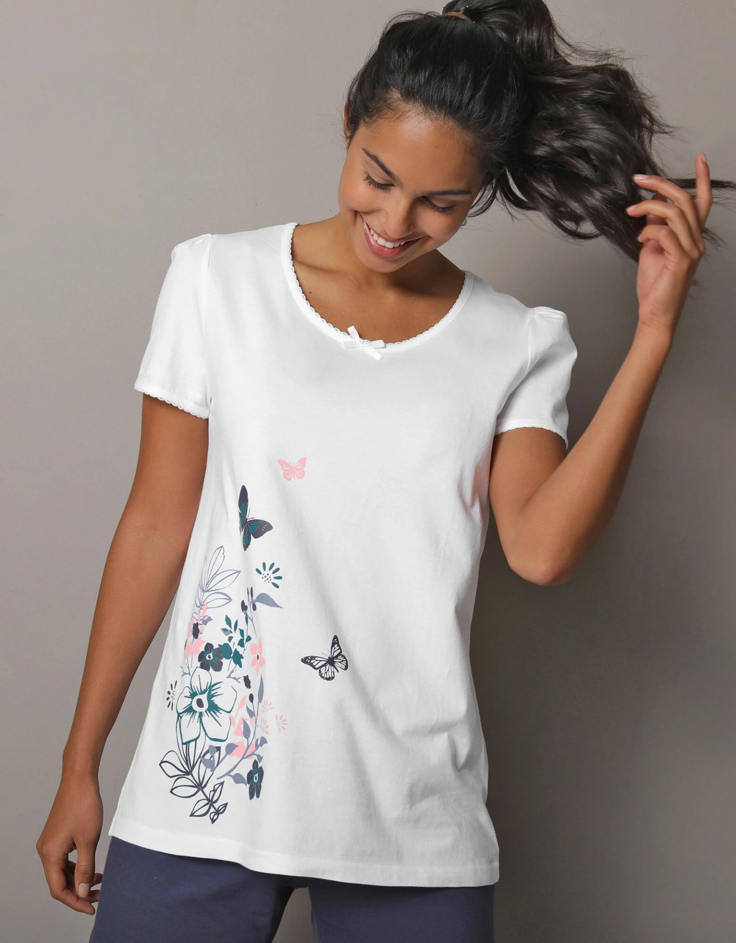 Tee-shirt Imprimé Placé Bucolique - Manches Courtes 1 Tee-shirt Imprimé Placé Bucolique - Manches Courtes