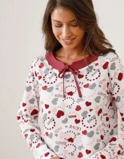 Pyjama Femme Imprimé "coeurs" -Élégance Nuit Soldes Boutique 703864 C03 zoomx vue5