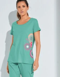 Pyjacourt Imprimé Rosaces - Coton Jersey -Élégance Nuit Soldes Boutique 703927 C02 zoomx vue6