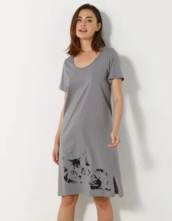 Chemise De Nuit Courte Imprimé Chat - Lot De 2