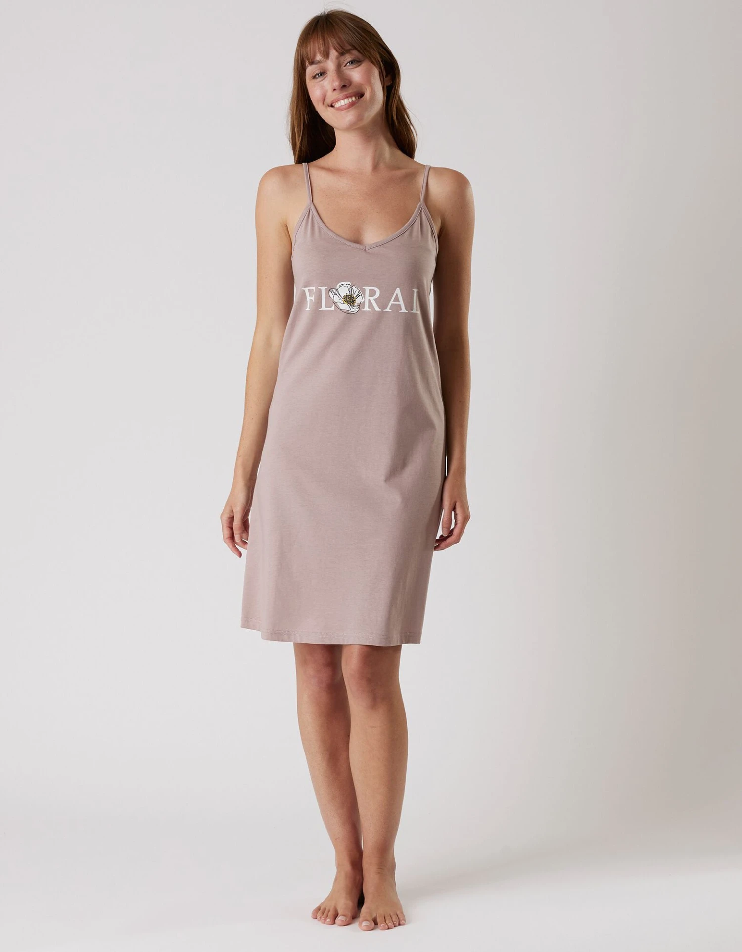 Nuisette Coton Fines Bretelles Imprimée "floral" 1 Nuisette Coton Fines Bretelles Imprimée "floral"