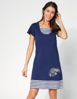 Chemise De Nuit Effet 2 En 1 -Élégance Nuit Soldes Boutique 703984 C02 zoomx vue4