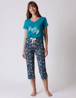 Tee-shirt Pyjama Manches Courtes Imprimé "jardin Secret" -Élégance Nuit Soldes Boutique 703992 C00 zoomx vue3