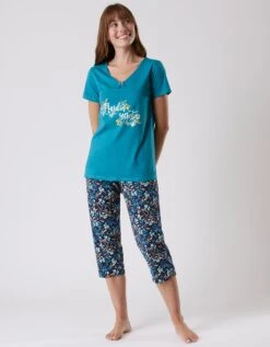 Tee-shirt Pyjama Manches Courtes Imprimé "jardin Secret" -Élégance Nuit Soldes Boutique 703992 C00 zoomx vue6