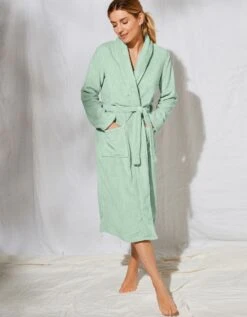 Peignoir Polaire Toucher Peluche Manches Longues, Longueur 115 Cm