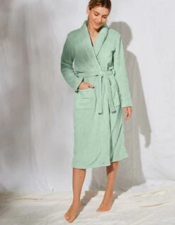 Peignoir Polaire Toucher Peluche Manches Longues, Longueur 115 Cm -Élégance Nuit Soldes Boutique 704398 C00 zoomx vue3