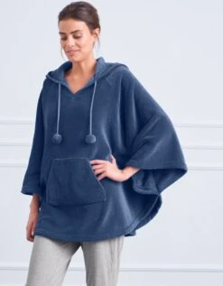 Poncho Polaire Toucher Peluche à Capuche -Élégance Nuit Soldes Boutique 704428 C06 zoomx vue3