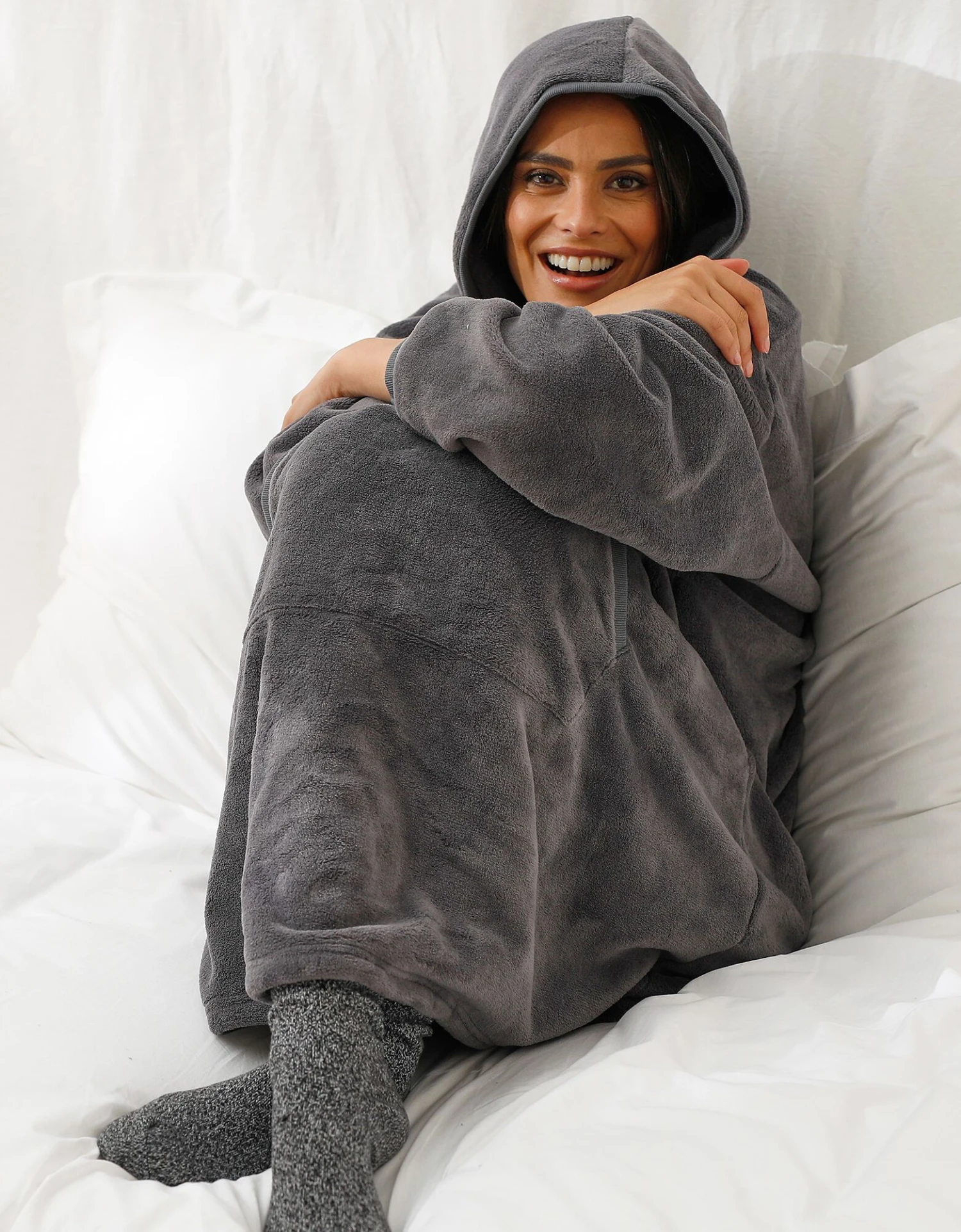 Sweat Oversize* Unisexe Polaire Peluche Anthracite 2 Sweat Oversize* Unisexe Polaire Peluche Anthracite – Image 2