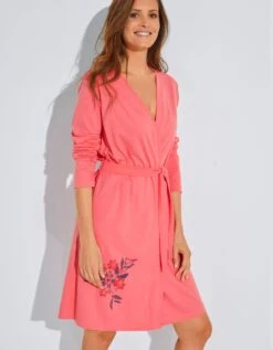 Peignoir Coton Imprimé Placé "bouquet -Élégance Nuit Soldes Boutique 704509 C01 zoomx vue4