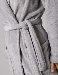 Peignoir Manches Longues Polaire Uni Toucher Peluche Longueur 92 Cm -Élégance Nuit Soldes Boutique 704511 C04 zoomx vue5