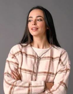 Veste D'intérieur Polaire à Carreaux Zippée 9 Veste D'intérieur Polaire à Carreaux Zippée -Élégance Nuit Soldes Boutique 704519 C01 zoomx vue5