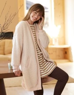 Gilet Long D'intérieur Maille Bouclette