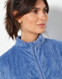 Robe De Chambre Zippée Polaire Texturé 8 Robe De Chambre Zippée Polaire Texturé -Élégance Nuit Soldes Boutique 704527 C01 zoomx vue3