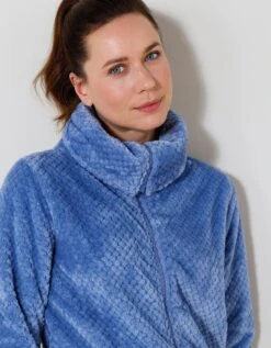 Veste Col Montant Zippé Maille Polaire Texturée -Élégance Nuit Soldes Boutique 704528 C01 zoomx vue3